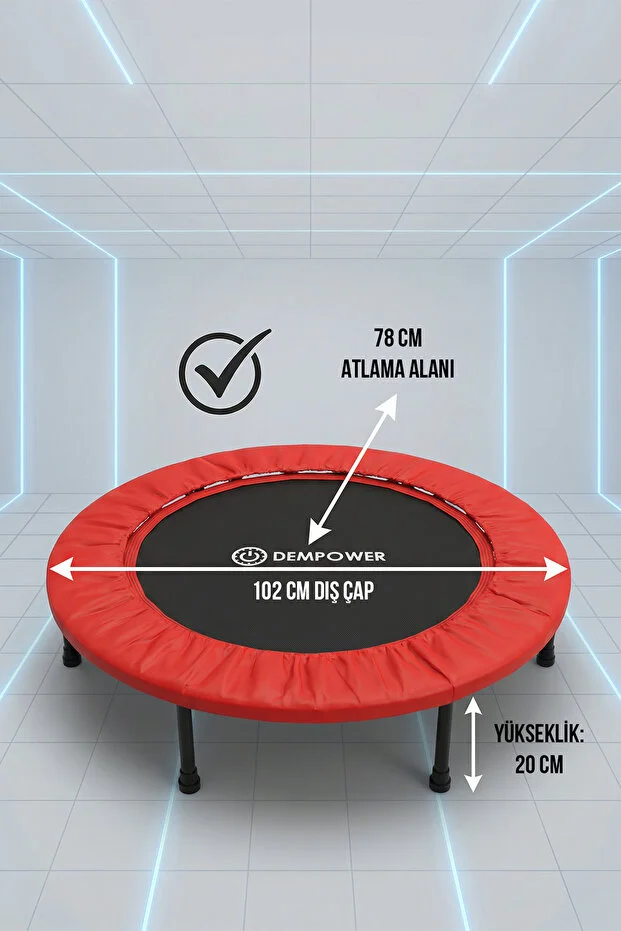 DEMPOWER 80 kg Taşıma Kapasiteli 102 cm Yaylı Trambolin